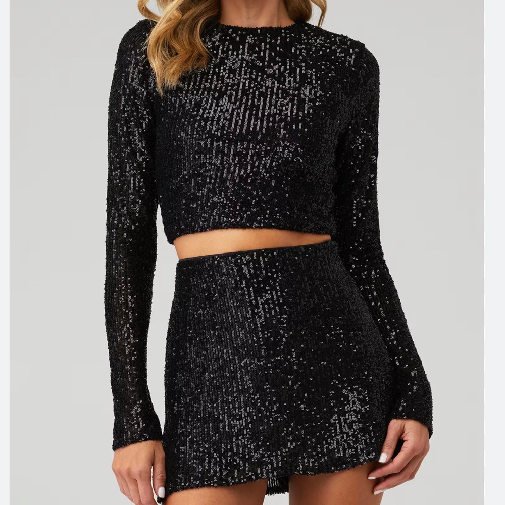 Show Me Your Mumu Women's Last Call Top Midnight Glitz Sequins